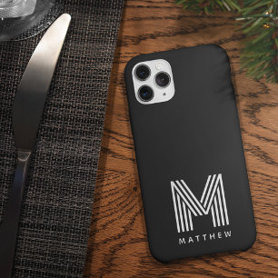 Schwarz-weiße Fettmonogramm Case-Mate iPhone 14 Hülle