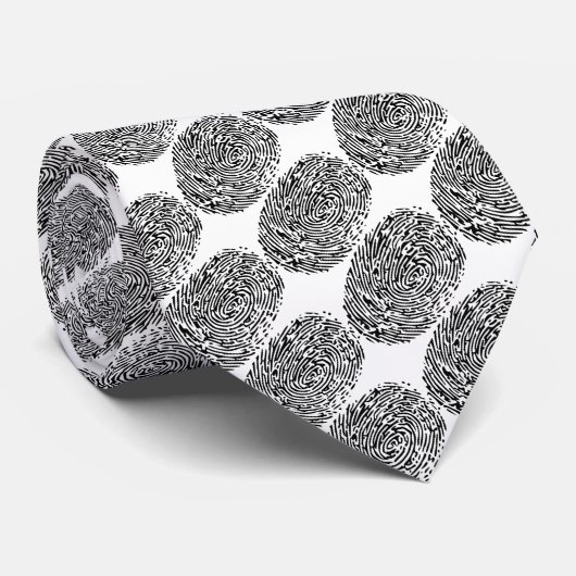 Schwarz-weiße Fingerabdrücke von lustigen Kriminel Krawatte (Gerollt)