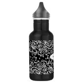 Schwarz-weiße Flasche Wasser mit Name Edelstahlflasche (Links)