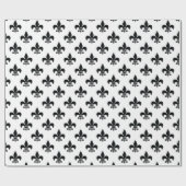 Schwarz-weiße Fleur-de-lis Geschenkpapier (Flach)