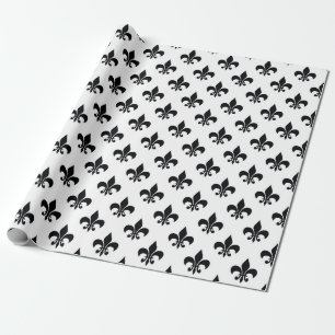 Schwarz-weiße Fleur-de-lis Geschenkpapier