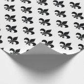 Schwarz-weiße Fleur-de-lis Geschenkpapier (Ecke)