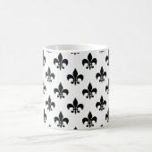 Schwarz-weiße Fleur-de-lis Kaffeetasse (Mittel)