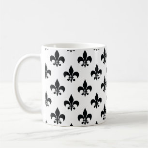 Schwarz-weiße Fleur-de-lis Kaffeetasse