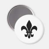 Schwarz-weiße Fleur de Lis Magnet (Vorderseite/Rückseite)
