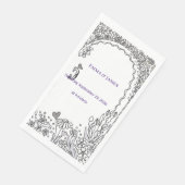 Schwarz-Weiße Florale Garten-Tür-Hochzeit Serviette (Ecke)