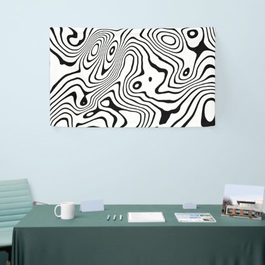 Schwarz-weiße flüssige Verwirbelung Banner (Messeveranstaltung)