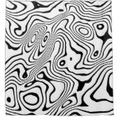 Schwarz-weiße flüssige Verwirbelung Duschvorhang (Vorderseite)