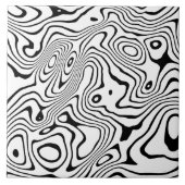 Schwarz-weiße flüssige Verwirbelung Fliese (Vorderseite)