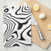 Schwarz-weiße flüssige Verwirbelung Geschirrtuch (Viertel Falte)