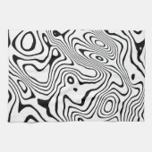 Schwarz-weiße flüssige Verwirbelung Geschirrtuch (Horizontal)