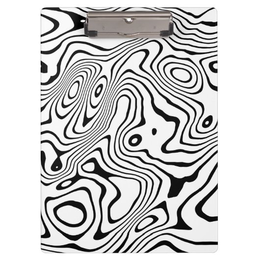 Schwarz-weiße flüssige Verwirbelung Klemmbrett (Vorderseite)