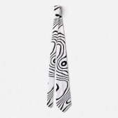 Schwarz-weiße flüssige Verwirbelung Krawatte (Rückseite)