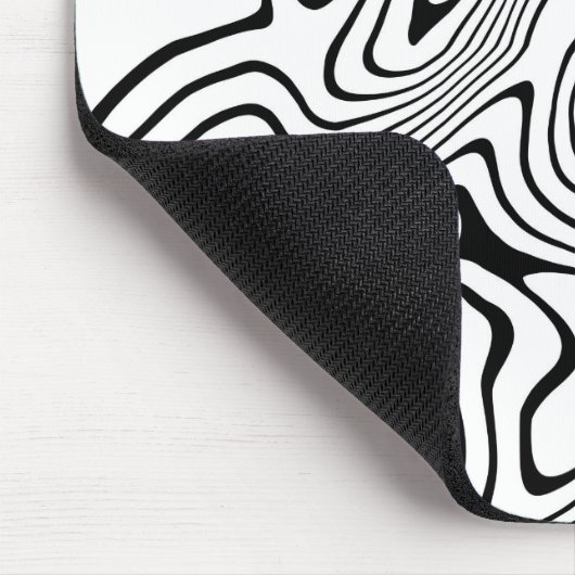 Schwarz-weiße flüssige Verwirbelung Mousepad (Ecke)