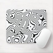 Schwarz-weiße flüssige Verwirbelung Mousepad (Mit Mouse)