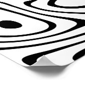 Schwarz-weiße flüssige Verwirbelung Poster (Ecke)