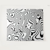 Schwarz-weiße flüssige Verwirbelung Wandteppich (Vorderseite (Horizontal))