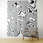 Schwarz-weiße flüssige Verwirbelung Wandteppich (Beispiel)