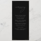 Schwarz-Weiße formelle Vintage-Hochzeit Programm (Vorderseite)
