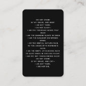 Schwarz-weiße Foto-Beerdigungskarte Visitenkarte (Rückseite)