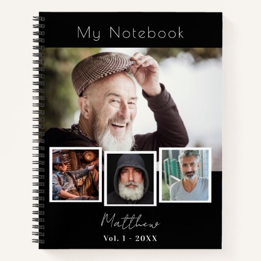 Schwarz-weiße Foto-Collage Notizblock (Vorderseite)