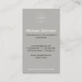 Schwarz-weiße Foto-Finanzberater-Visitenkarte Visitenkarte (Rückseite)