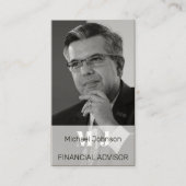Schwarz-weiße Foto-Finanzberater-Visitenkarte Visitenkarte (Vorderseite)