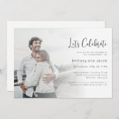 Schwarz-weiße Foto-Hochzeitspartei Einladung (Vorne/Hinten)