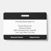 Schwarz-weiße Foto-ID für benutzerdefinierte Mitar Ausweis (Rückseite)