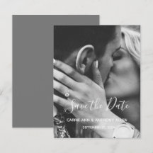 Schwarz-weiße Foto Script Typografie Save the Date