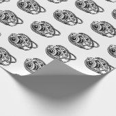 Schwarz-weiße Fotografiekamera-Logo Grafik Geschenkpapier (Ecke)