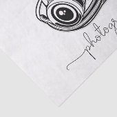 Schwarz-weiße Fotografiekamera-Logo Grafik Seidenpapier (Ausschnitt)