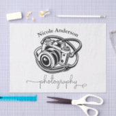 Schwarz-weiße Fotografiekamera-Logo Grafik Seidenpapier (Handwerk)