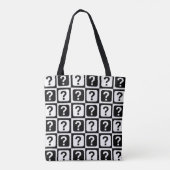 Schwarz-weiße Fragezeichen-Riddle-Block-Monogramm Tasche (Rückseite)