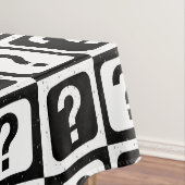 Schwarz-weiße Fragezeichen-Riddle-Block-Monogramm Tischdecke (Beispiel)