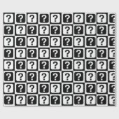 Schwarz-weiße Fragezeichen Riddle Block Print Geschenkpapier (Flach)