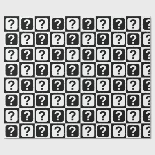 Schwarz-weiße Fragezeichen Riddle Block Print Geschenkpapier (Flach)