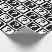 Schwarz-weiße Fragezeichen Riddle Block Print Geschenkpapier (Ecke)