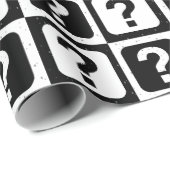 Schwarz-weiße Fragezeichen Riddle Block Print Geschenkpapier (Rolleneckpunkt)