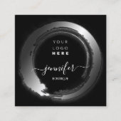 Schwarz-weiße Frame Custom QR LOGO SHOP Quadratische Visitenkarte (Vorderseite)