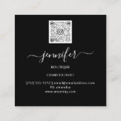 Schwarz-weiße Frame Custom QR LOGO SHOP Quadratische Visitenkarte (Rückseite)
