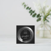 Schwarz-weiße Frame Custom QR LOGO SHOP Quadratische Visitenkarte (Stehend Vorderseite)