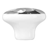 Schwarz-weiße Frangipanis mit einem gelben Frangip Keramikknauf (Seitenansicht)