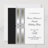 Schwarz-weiße Frauen 40. Geburtstag Party Einladung (Rückseite)