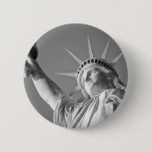 Schwarz-weiße Freiheitsstatue Button (Vorderseite)