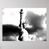 Schwarz-weiße Freiheitsstatue New York Poster (Vorne)