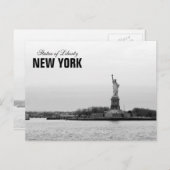 Schwarz-weiße Freiheitsstatue - NY New York Postkarte (Vorne/Hinten)
