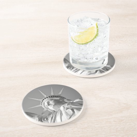 Schwarz-weiße Freiheitsstatue Untersetzer (Seite)