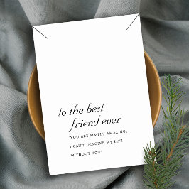 SCHWARZ-WEISSE FRIEND-GIFT-ANZEIGE-ANZEIGE-KARTE PLATZKARTE