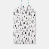 Schwarz-weiße frohe, einfache Weihnachtsbaum-Gesch Geschenkanhänger (Rückseite)